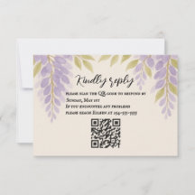 Wisteria Lane QR Code RSVP-kaart