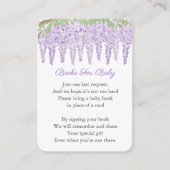 Wisteria Lavender Floral Book Request Baby shower Informatiekaartje (Voorkant)