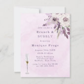 Wisteria Lavender Roos Brunch & Bubble Invites Kaart (Voorkant)