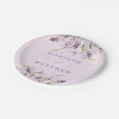 Wisteria Lavender White Rose Chic Wedding Papieren Bordje (Gekanteld)