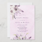 Wisteria Lavender White Rose Couples Shower Invite (Voorkant)