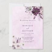 Wisteria Lavender White Rose Wedding Shower Invite (Voorkant)