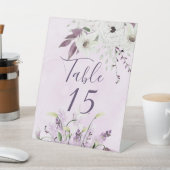 Wisteria Lavender White Roses Table Number Reclamebord Met Voetstuk (Insitu)