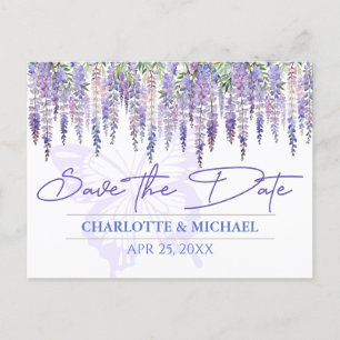Wisteria Lente Tuin Bruiloft Save the Date Briefkaart