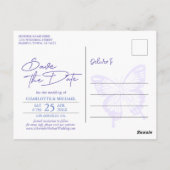 Wisteria Lente Tuin Bruiloft Save the Date Briefkaart (Achterkant)