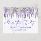 Wisteria Lente Tuin Bruiloft Save the Date Briefkaart (Voorkant)