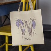 Wisteria Letter 'W' Bloemige Monogram Aangepaste N Tote Bag