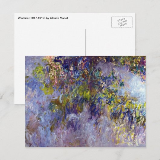 Wisteria (linkerhelft) van Claude Monet Briefkaart (Voorkant / Achterkant)