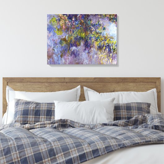 Wisteria (linkerhelft) van Claude Monet Canvas Afdruk (Insitu (Slaapkamer))