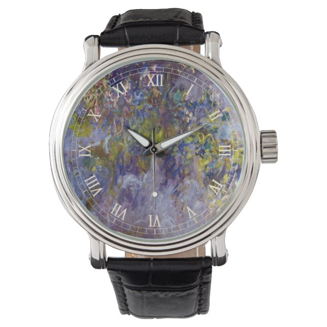 Wisteria (linkerhelft) van Claude Monet Horloge (Voorkant)