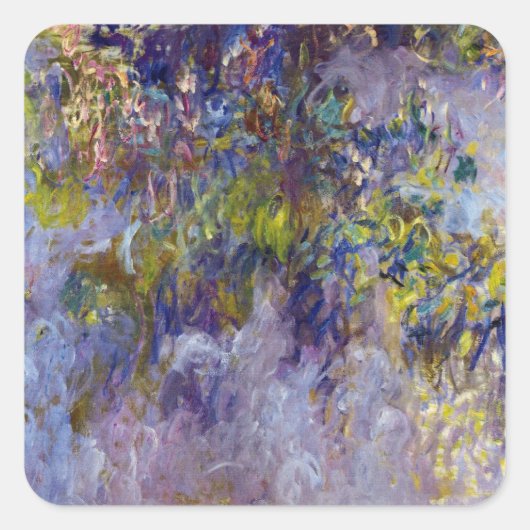 Wisteria (linkerhelft) van Claude Monet Vierkante Sticker (Voorkant)