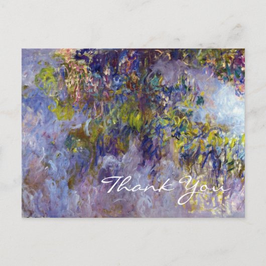 Wisteria (links) door Claudet Monet, Dank u Briefkaart (Voorkant)