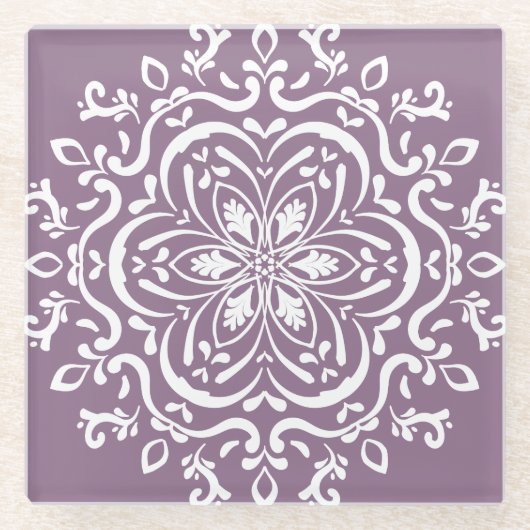 Wisteria Mandala Glazen Onderzetter (Voorkant)