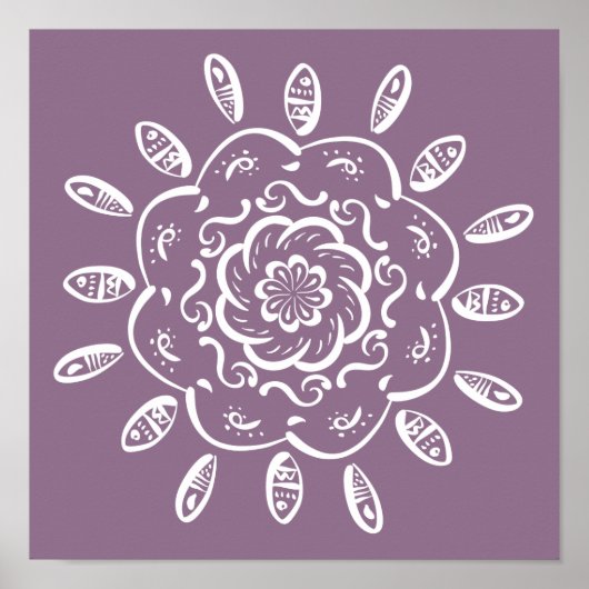 Wisteria Mandala Poster (Voorkant)