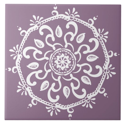 Wisteria Mandala Tegeltje (Voorkant)