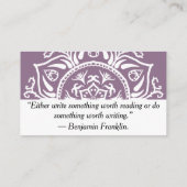 Wisteria Mandala Visitekaartje (Achterkant)