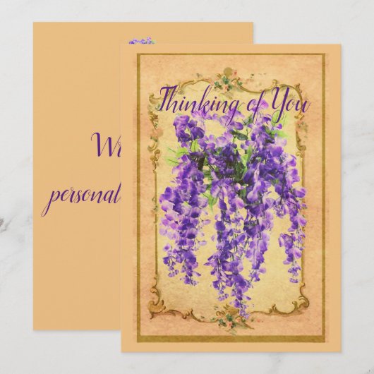 Wisteria  Multifunctionele Antiek achtergrond Feestdagenkaart (Voorkant / Achterkant)