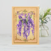 Wisteria  Multifunctionele Antiek achtergrond Feestdagenkaart (Staand voorkant)