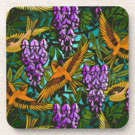 Wisteria 'n Birds (Set van 6 Onderzetters met kurk
