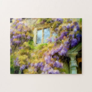 Wisteria op de oude muur in Malmesbury Painting Legpuzzel