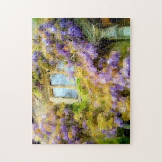 Wisteria op de oude muur in Malmesbury Painting Legpuzzel (Verticaal)