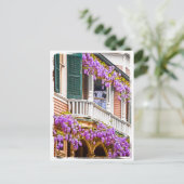 Wisteria op een Zuidelijk Huis in Savannah Briefkaart (Staand voorkant)