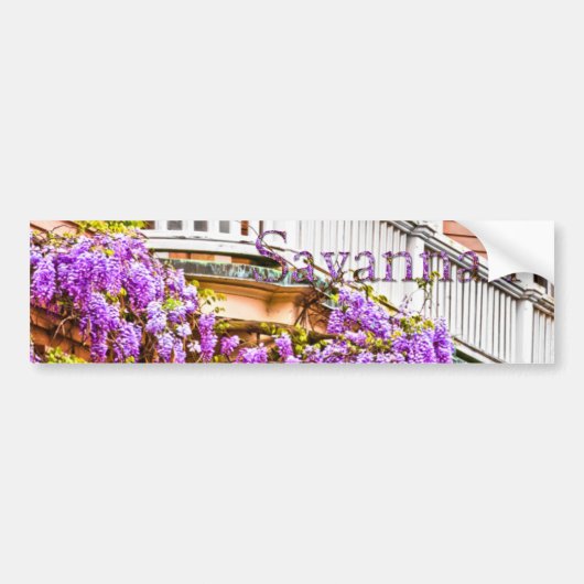 Wisteria op een  Zuidelijk Huis in Savannah Bumpersticker (Voorkant)