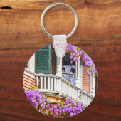 Wisteria op een  Zuidelijk Huis in Savannah Sleutelhanger (Voorkant)