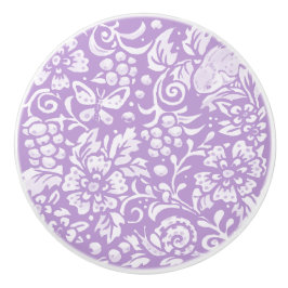 Wisteria Paars Bird Floral Insect Woodland  Keramische Knop