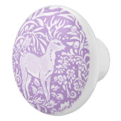 Wisteria Paars Deer Bird Forest Woodland Keramische Knop (Rechts)