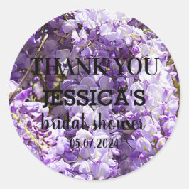 Wisteria Paars Floral Blossom Tree Violet Classi Ronde Sticker