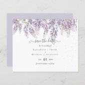 Wisteria Paars Weddenschap Save Dates BUDGET (Voorkant / Achterkant)
