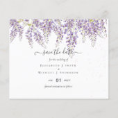 Wisteria Paars Weddenschap Save Dates BUDGET (Voorkant)
