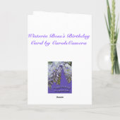 Wisteria Paarse baas Happy Birthday Kaart (Achterkant)