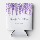 Wisteria Paarse bloem waterverf Bloemen bruiloft Blikjeskoeler (Voorkant)