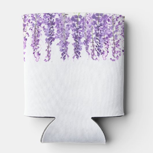 Wisteria Paarse bloem waterverf Bloemen bruiloft Blikjeskoeler (Achterkant)