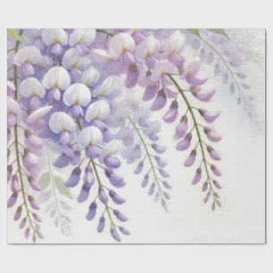 Wisteria Paarse Bloemen Wilde Bloemen Aquarel  Cadeaupapier