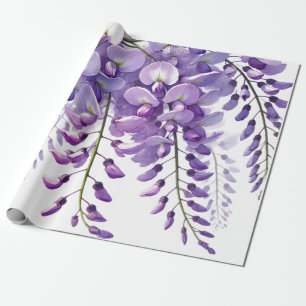 Wisteria Paarse Bloemen Wilde Bloemen Waterverf  Cadeaupapier