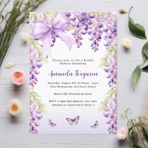 Wisteria paarse bloemige vlinderboog Vrijgezellenf Kaart