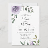 Wisteria Paarse botanische huwelijksuitnodiging Kaart (Voorkant)