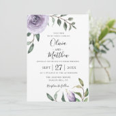 Wisteria Paarse botanische huwelijksuitnodiging Kaart (Staand voorkant)