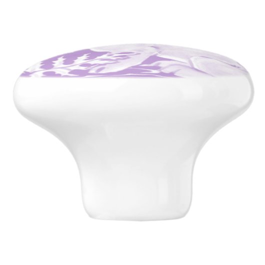 Wisteria Paarse Bunny Rabbit Bird Woodland Keramische Knop (Zijkant)