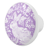 Wisteria Paarse Bunny Rabbit Bird Woodland Keramische Knop (Rechts)