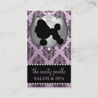 Wisteria Paarse Juwelen Damask Dog Grooming / Spa Visitekaartje