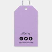 Wisteria Paarse uw Logo Social Media Prijs Cadeaulabel (Achterkant)