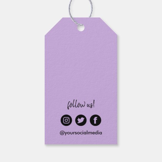 Wisteria Paarse uw Logo Social Media Prijs Cadeaulabel (Achterkant)