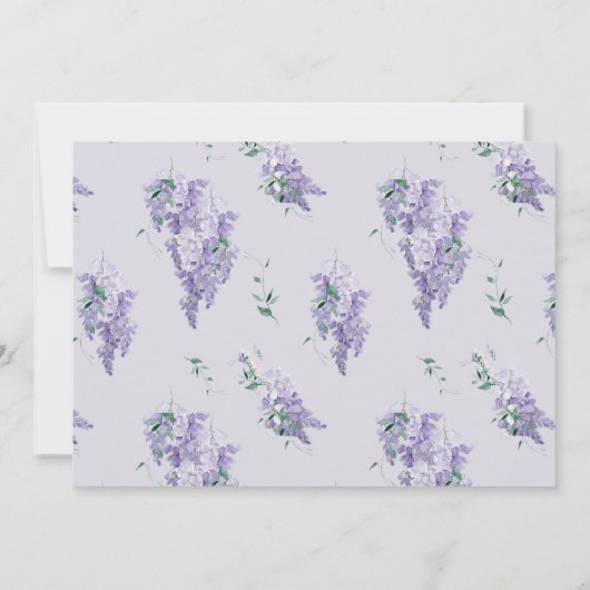 Wisteria Paarse Waterverf Wedding Bedankkaart (Achterkant)