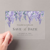 Wisteria Paarse Waterverf Wedding Save the Date Acryl Uitnodigingen (Insitu (Draagbaar))