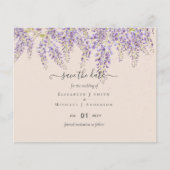 Wisteria Peach Weddenschap Save Dates BUDGET (Voorkant)