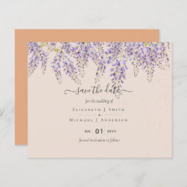 Wisteria Peach Weddenschap Save Dates BUDGET